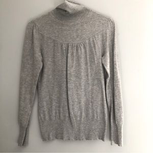 fitted gray turtleneck